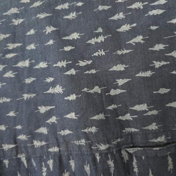Toad & Co Tree Print Long Sleeve Button Down Shirt Blue Men's XL Slim Fit - Picture 6 of 10